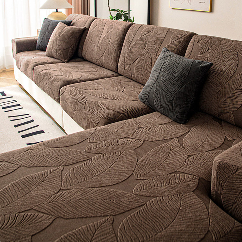 Stornfield | Full Waterproof Modern Jacquard Leaf Anti-Scratch Stretch Sofa Cover