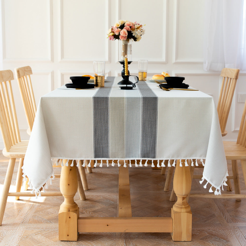 Stornfield | Rectangular Waterproof Oil-proof Wrinkle-Resistant Cotton Linen Tablecloth for Kitchen Dining Room Buffet Party