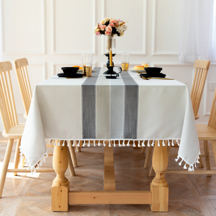 Stornfield | Rectangular Waterproof Oil-proof Wrinkle-Resistant Cotton Linen Tablecloth for Kitchen Dining Room Buffet Party
