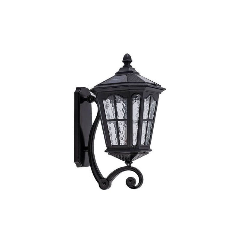 European Solar Outdoor Lantern Aluminum Glass Waterproof 1-Light Wall Sconce Lamp | Stornfield