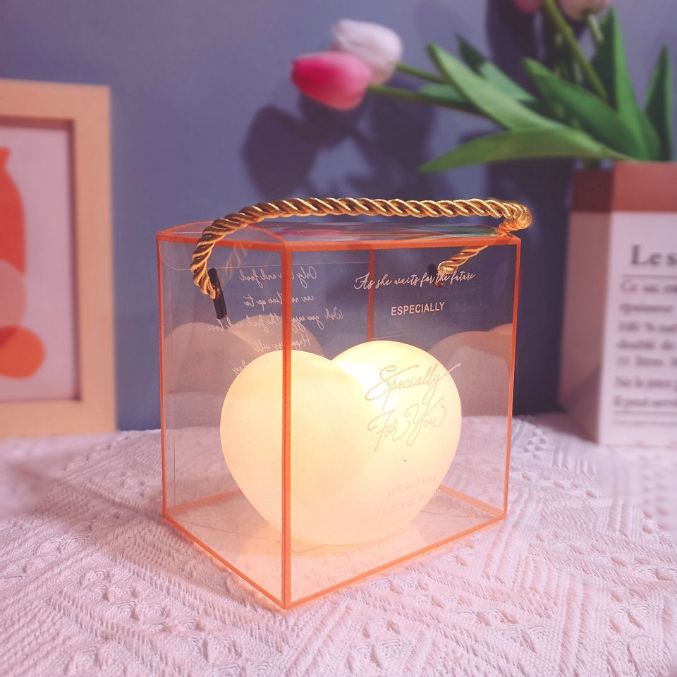 Stornfield | LuvSphere Silicone LED Night Light | Heart-Shaped Design | Table Lamp | Warm Ambient Light | Decorative