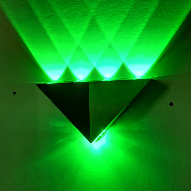 Stornfield | TriLumina Prism LED Wall Sconce | Creative Pyramid Design | Aluminum & Acrylic | Color Light Options