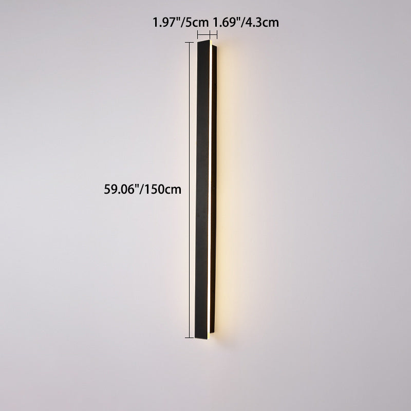 Modern Minimalist Long Rectangular Aluminum Acrylic LED Wall Sconce Lamp For Garden | Stornfield