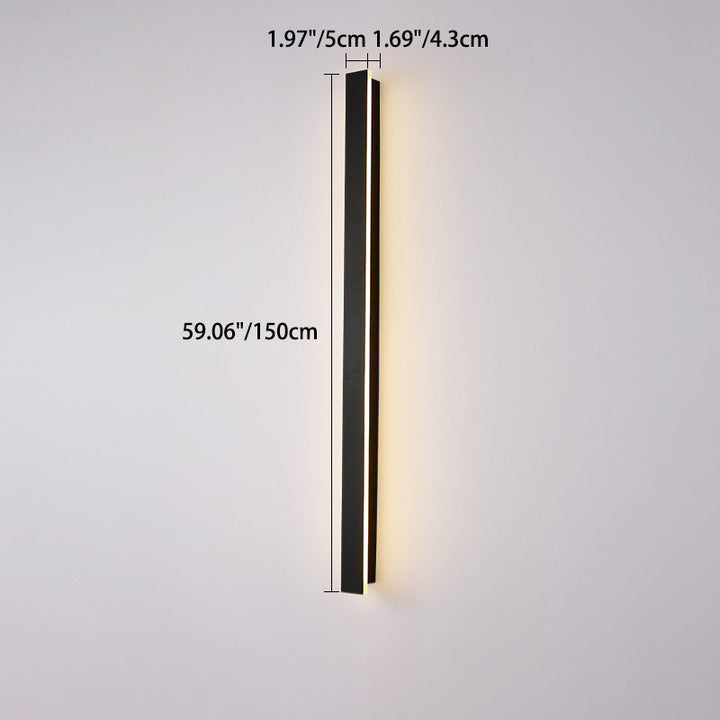 Modern Minimalist Long Rectangular Aluminum Acrylic LED Wall Sconce Lamp For Garden | Stornfield