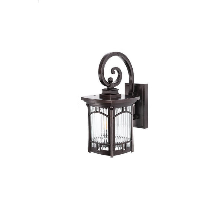 Modern Square Aluminum Glass Carved 1-Light Outdoor Waterproof Wall Sconce Lamp | Stornfield
