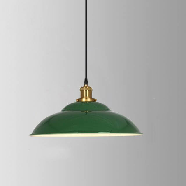 Stornfield | RetroDome Industrial Vintage Pendant Light | Green Iron Dome Design | Single Light | Rustic Ceiling Lighting