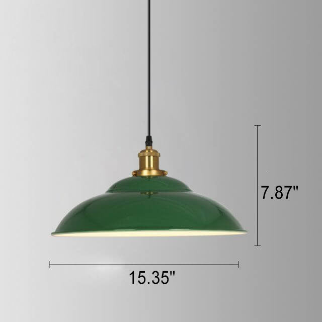 Stornfield | RetroDome Industrial Vintage Pendant Light | Green Iron Dome Design | Single Light | Rustic Ceiling Lighting