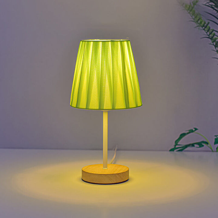 Stornfield | Solid Wood Cone Vintage Nordic Fabric LED Table Lamp