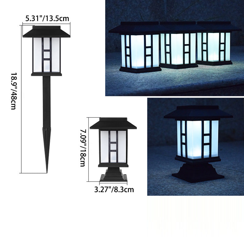 Traditional European Waterproof Solar ABS PC Plastic Rectangular LED Landscape Lighting For Garden | Stornfield