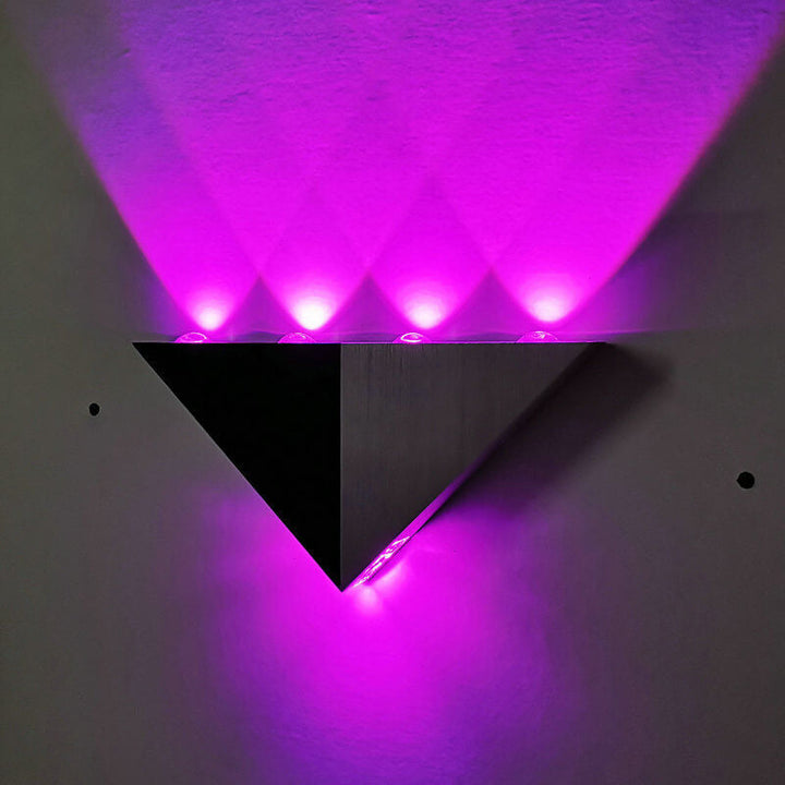 Stornfield | TriLumina Prism LED Wall Sconce | Creative Pyramid Design | Aluminum & Acrylic | Color Light Options