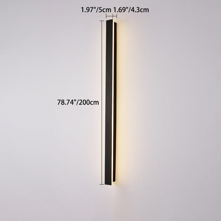 Modern Minimalist Long Rectangular Aluminum Acrylic LED Wall Sconce Lamp For Garden | Stornfield