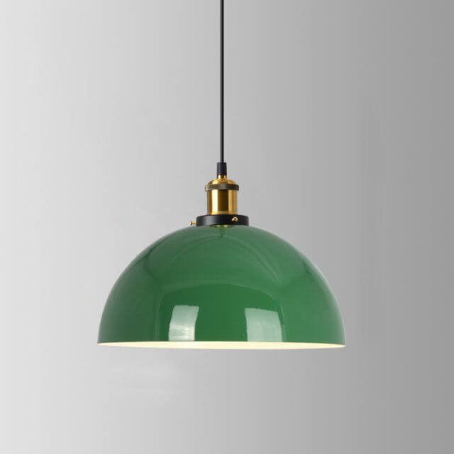 Stornfield | RetroDome Industrial Vintage Pendant Light | Green Iron Dome Design | Single Light | Rustic Ceiling Lighting