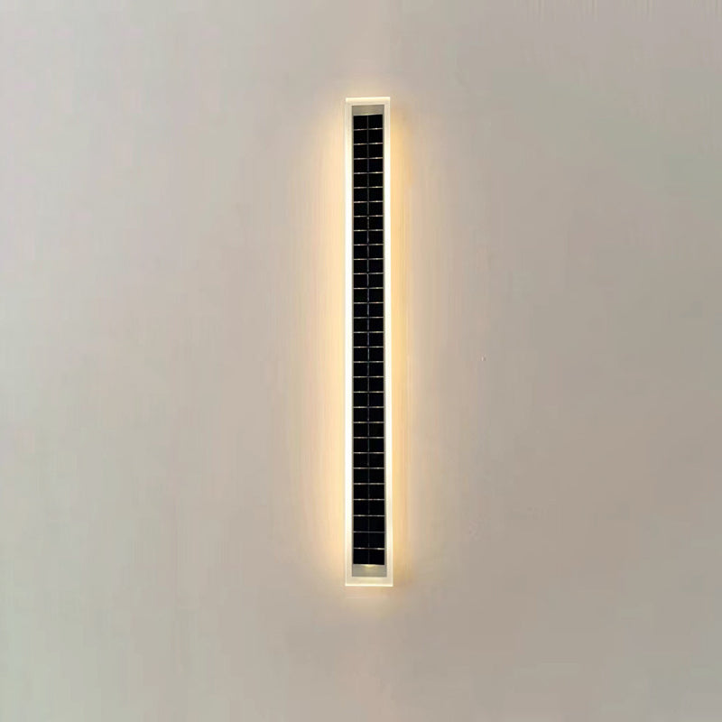 Minimalist Outdoor Solar Rectangular Strip Waterproof Patio LED Wall Sconce Lamp | Stornfield