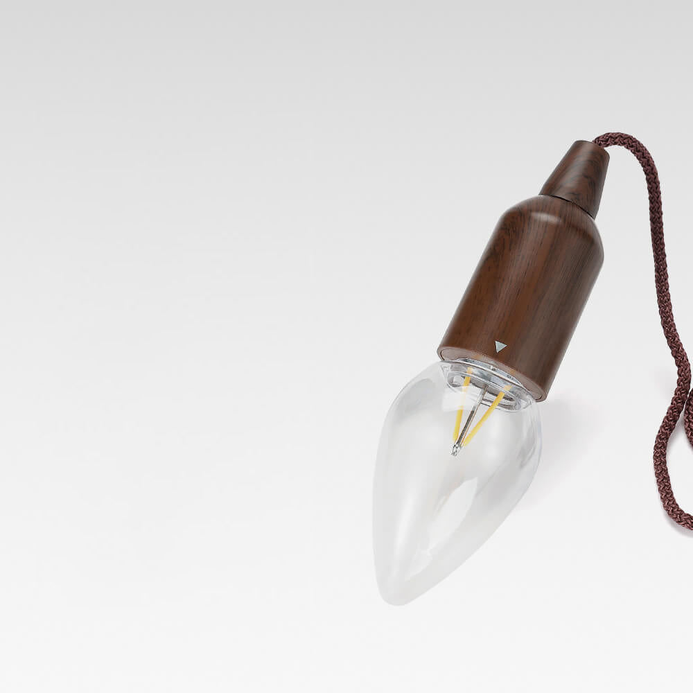 Retro Portable Waterproof Wood Round Cone Battery USB 1-Light Camping Outdoor Light | Stornfield