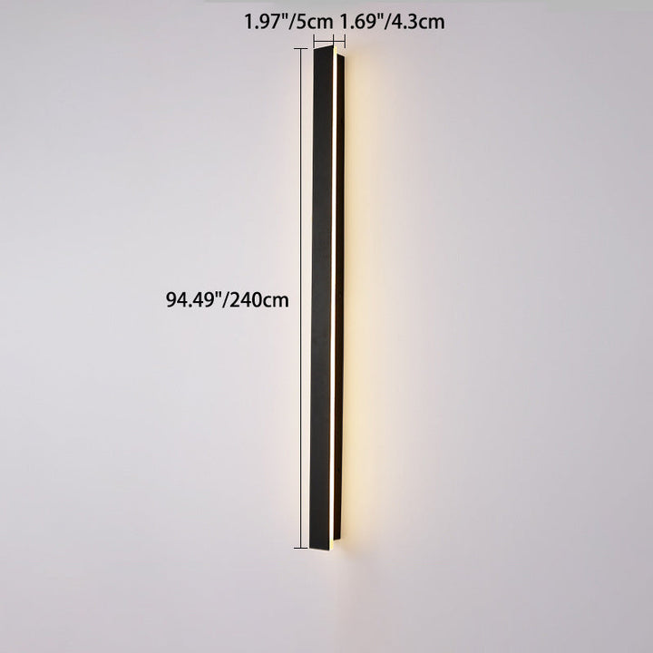 Modern Minimalist Long Rectangular Aluminum Acrylic LED Wall Sconce Lamp For Garden | Stornfield