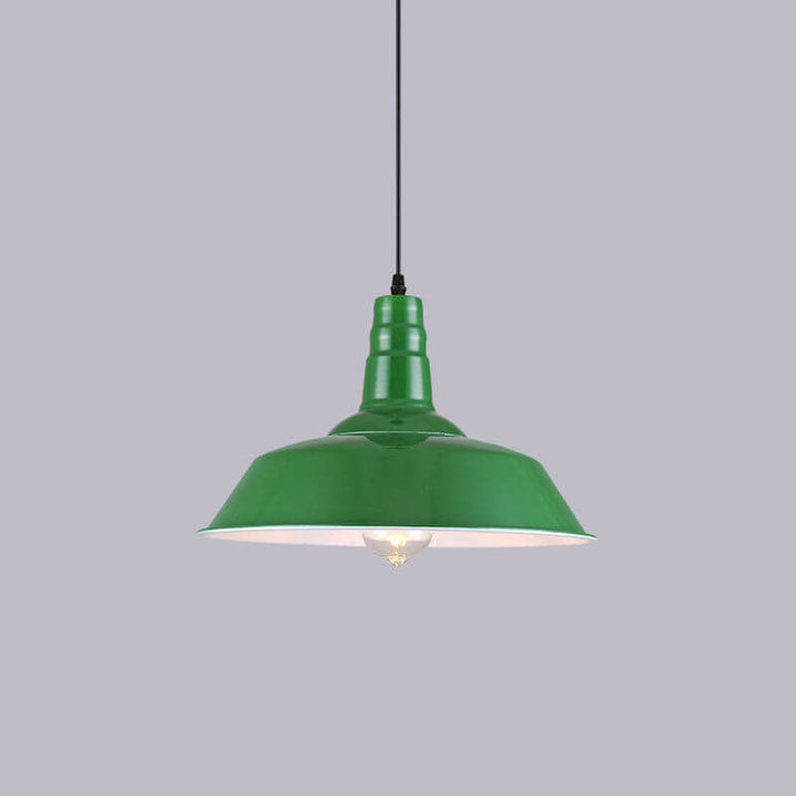 Stornfield | RetroDome Industrial Vintage Pendant Light | Green Iron Dome Design | Single Light | Rustic Ceiling Lighting