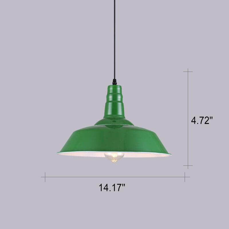 Stornfield | RetroDome Industrial Vintage Pendant Light | Green Iron Dome Design | Single Light | Rustic Ceiling Lighting