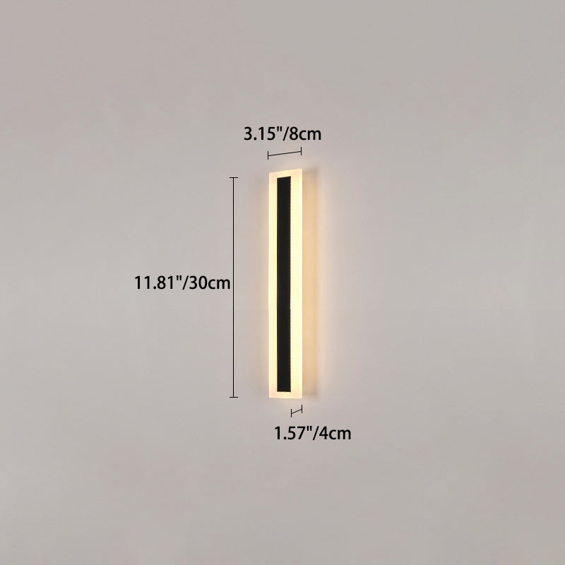 Modern Minimalist Long Rectangular Aluminum Acrylic LED Wall Sconce Lamp For Garden | Stornfield