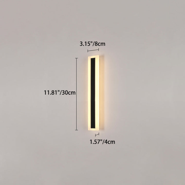 Modern Minimalist Long Rectangular Aluminum Acrylic LED Wall Sconce Lamp For Garden | Stornfield