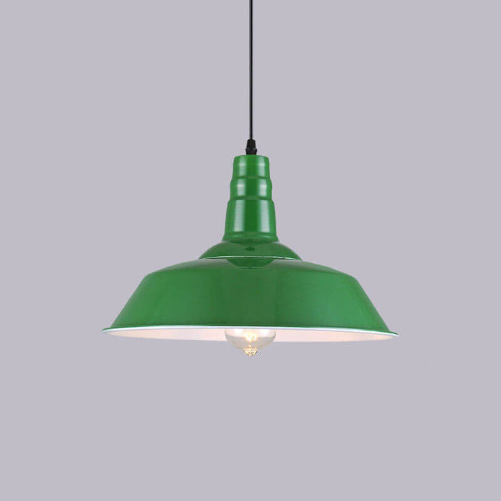 Stornfield | RetroDome Industrial Vintage Pendant Light | Green Iron Dome Design | Single Light | Rustic Ceiling Lighting