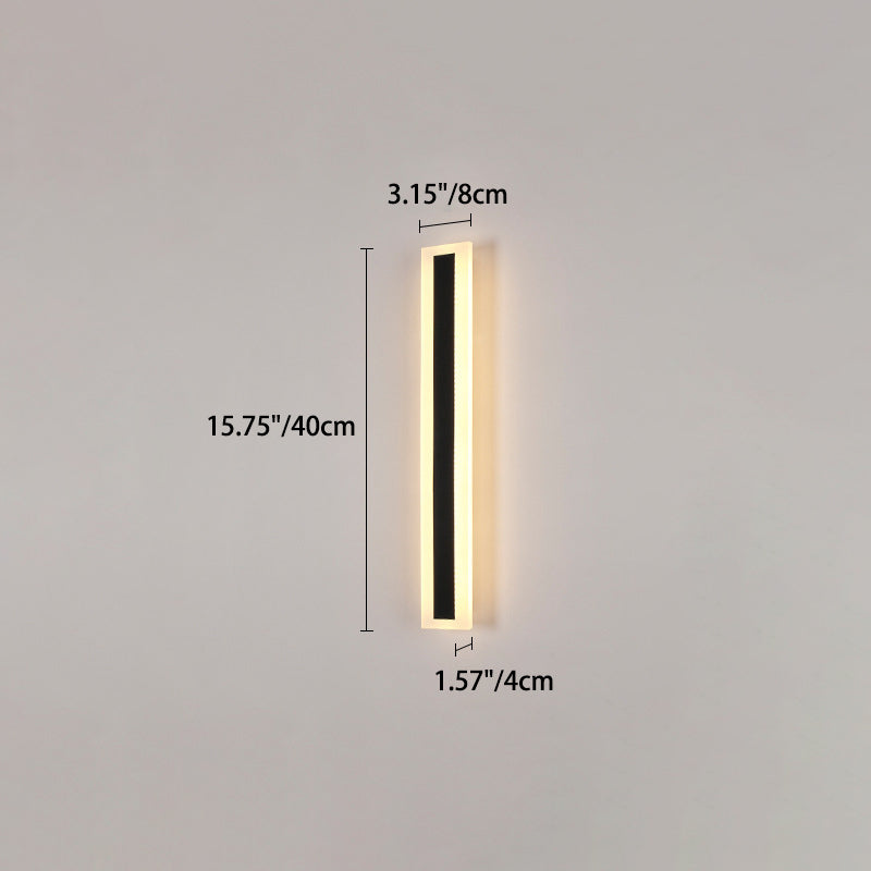 Modern Minimalist Long Rectangular Aluminum Acrylic LED Wall Sconce Lamp For Garden | Stornfield