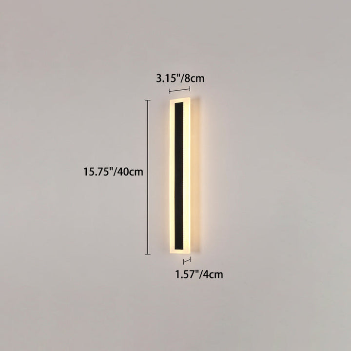 Modern Minimalist Long Rectangular Aluminum Acrylic LED Wall Sconce Lamp For Garden | Stornfield