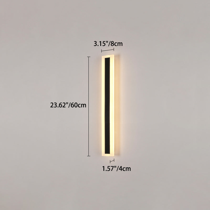 Modern Minimalist Long Rectangular Aluminum Acrylic LED Wall Sconce Lamp For Garden | Stornfield
