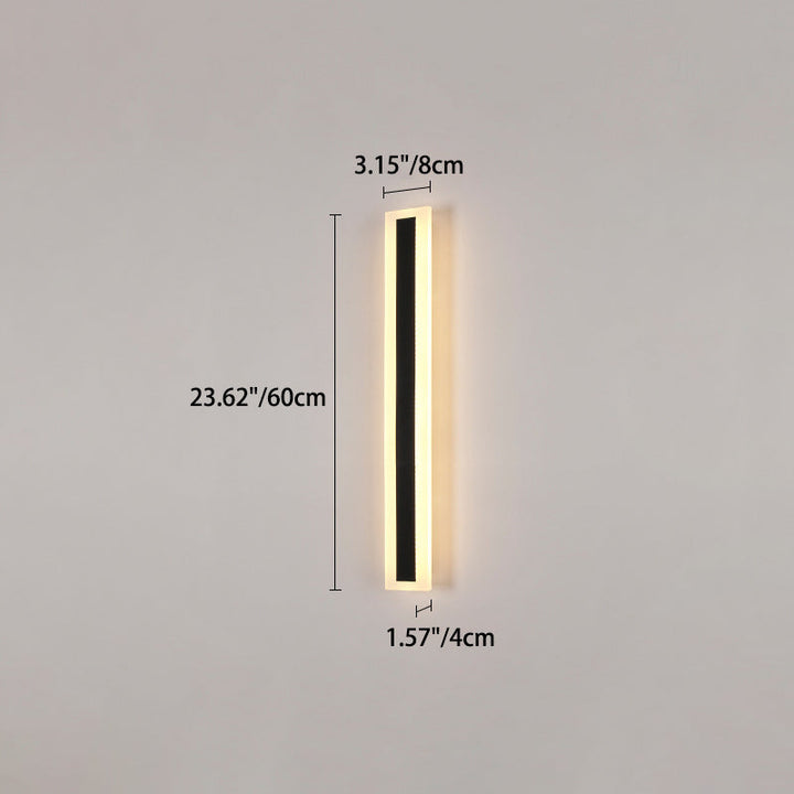 Modern Minimalist Long Rectangular Aluminum Acrylic LED Wall Sconce Lamp For Garden | Stornfield