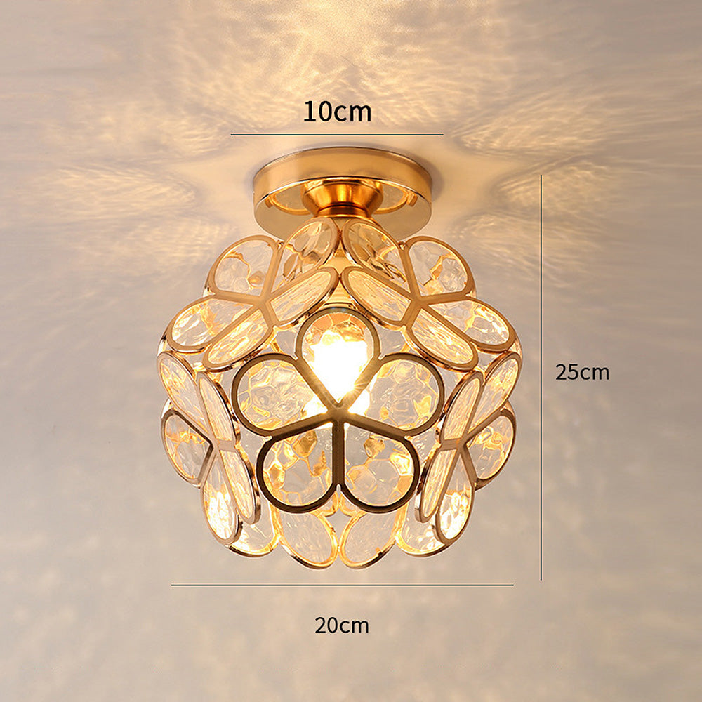 Artistic Glass Ceiling Lamp with Floral Pattern - FlowerHall | Stornfield