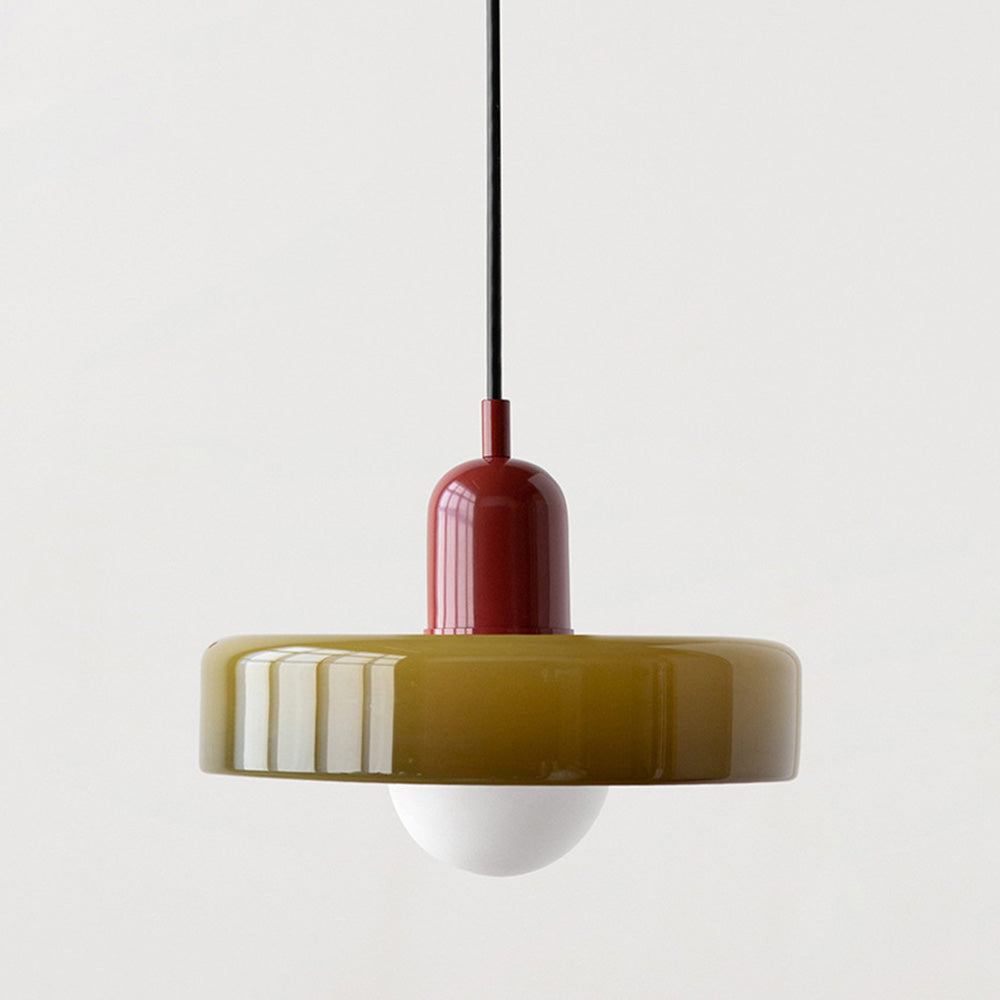 Stornfield | Stained Glass Pendant Light | Elegant Bauhaus Style Hanging Lamp | Designer Lamp for Living Room and Dining Room