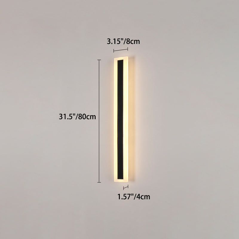 Modern Minimalist Long Rectangular Aluminum Acrylic LED Wall Sconce Lamp For Garden | Stornfield