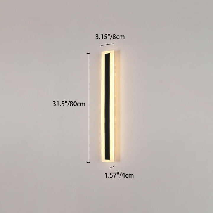 Modern Minimalist Long Rectangular Aluminum Acrylic LED Wall Sconce Lamp For Garden | Stornfield