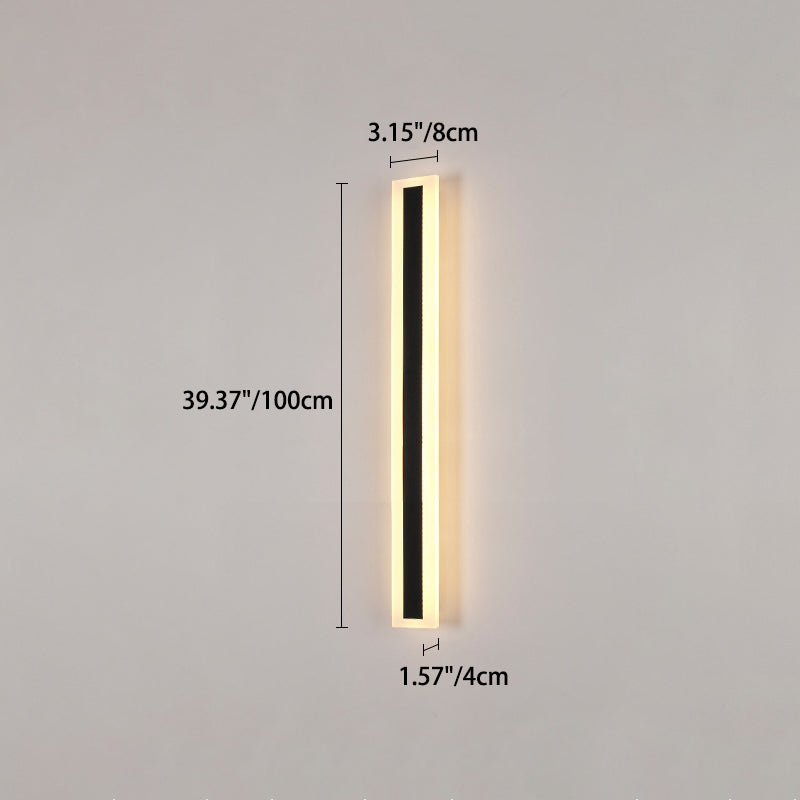 Modern Minimalist Long Rectangular Aluminum Acrylic LED Wall Sconce Lamp For Garden | Stornfield
