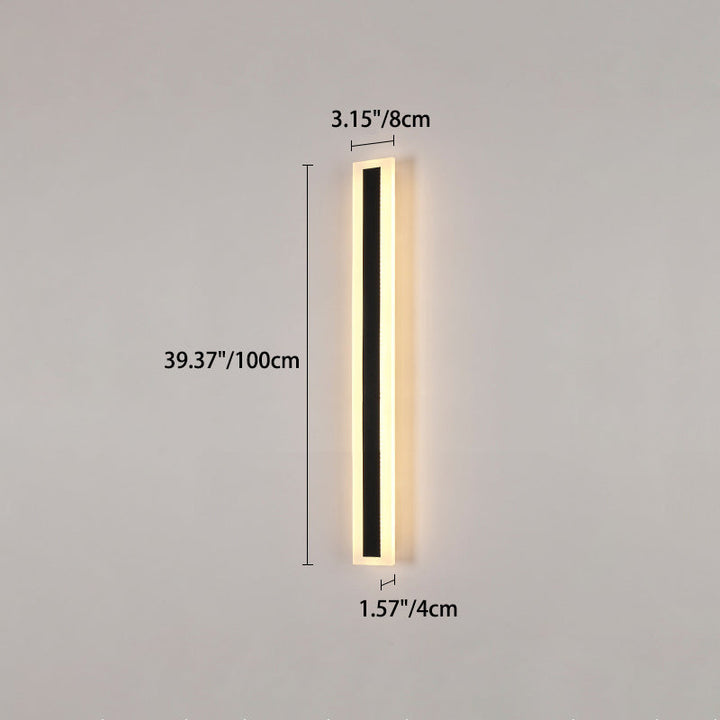 Modern Minimalist Long Rectangular Aluminum Acrylic LED Wall Sconce Lamp For Garden | Stornfield