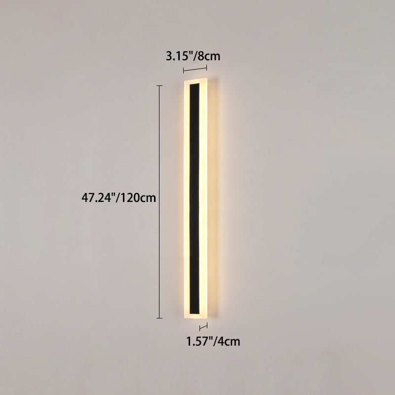 Modern Minimalist Long Rectangular Aluminum Acrylic LED Wall Sconce Lamp For Garden | Stornfield