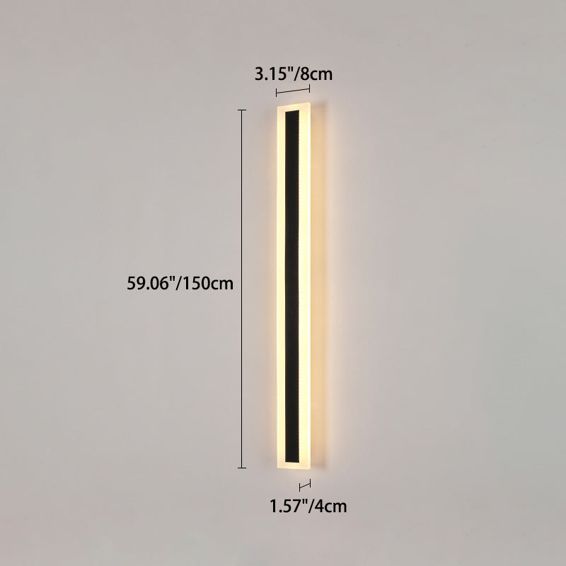 Modern Minimalist Long Rectangular Aluminum Acrylic LED Wall Sconce Lamp For Garden | Stornfield