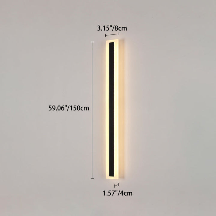 Modern Minimalist Long Rectangular Aluminum Acrylic LED Wall Sconce Lamp For Garden | Stornfield