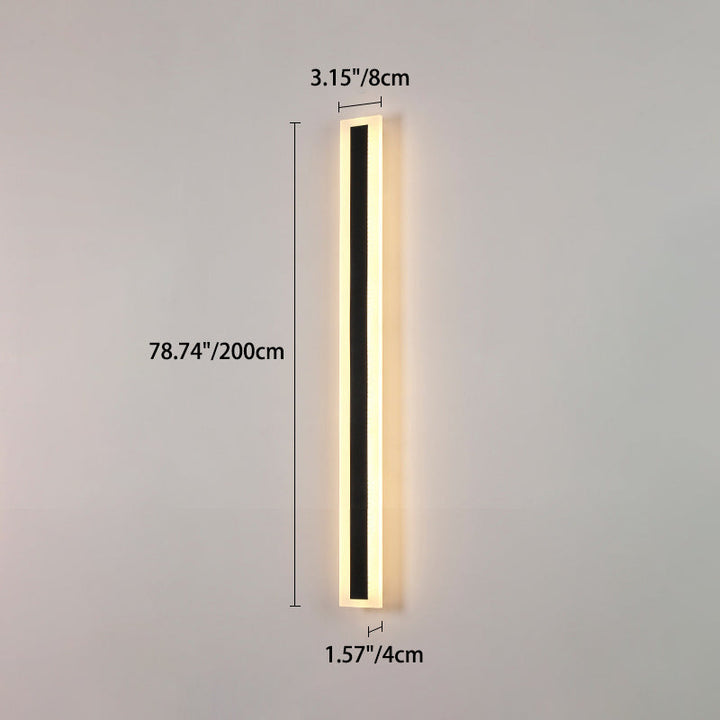 Modern Minimalist Long Rectangular Aluminum Acrylic LED Wall Sconce Lamp For Garden | Stornfield