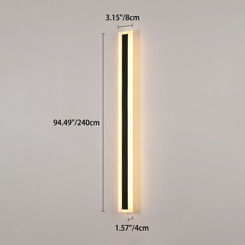 Modern Minimalist Long Rectangular Aluminum Acrylic LED Wall Sconce Lamp For Garden | Stornfield