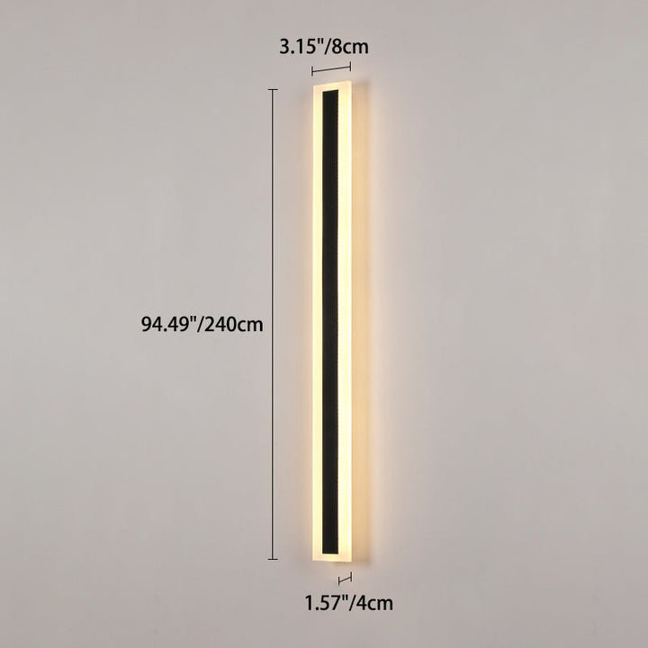 Modern Minimalist Long Rectangular Aluminum Acrylic LED Wall Sconce Lamp For Garden | Stornfield