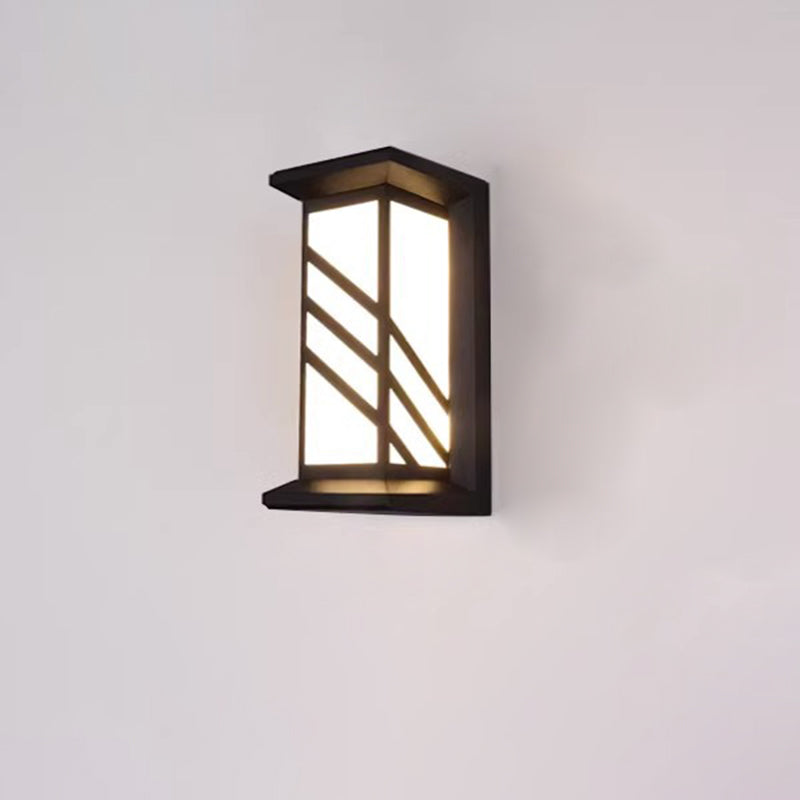 Modern Industrial Cuboid Aluminum Acrylic LED Waterproof Outdoor Wall Sconce Lamp For Outdoor Patio | Stornfield