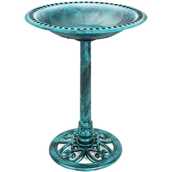 Stornfield | Garden Bird Bath with Fleur-de-Lis Decoration