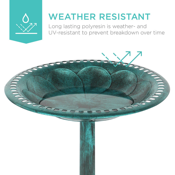 Stornfield | Garden Bird Bath with Fleur-de-Lis Decoration