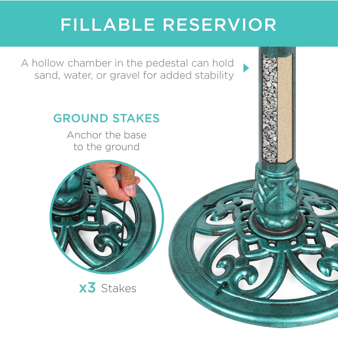 Stornfield | Garden Bird Bath with Fleur-de-Lis Decoration