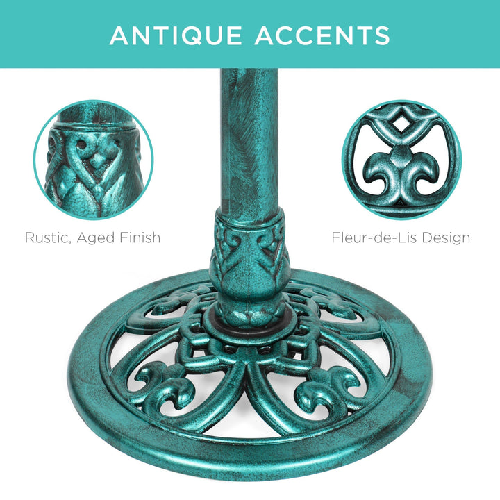 Stornfield | Garden Bird Bath with Fleur-de-Lis Decoration