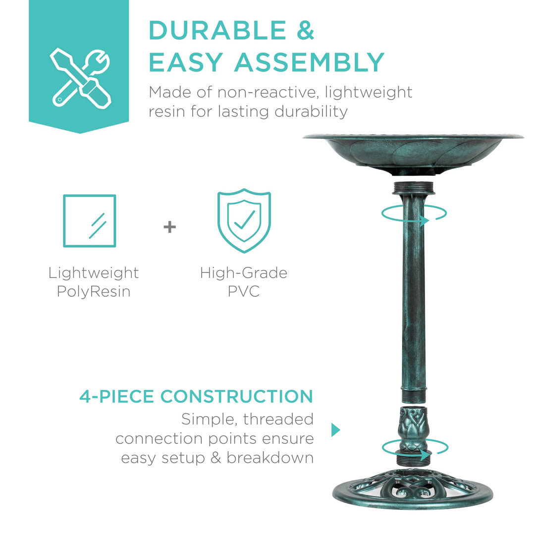 Stornfield | Garden Bird Bath with Fleur-de-Lis Decoration