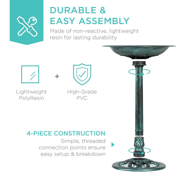 Stornfield | Garden Bird Bath with Fleur-de-Lis Decoration