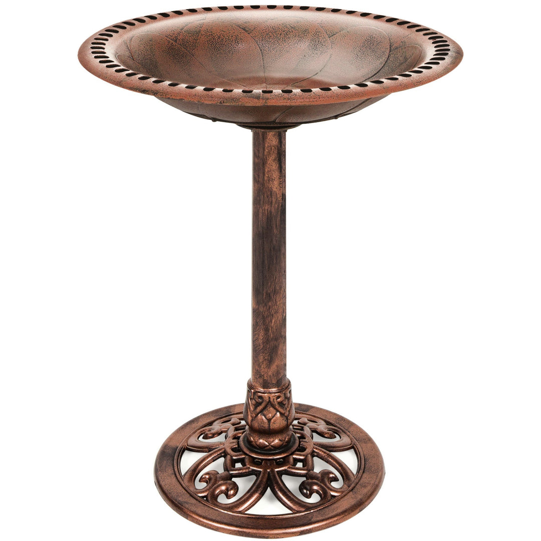 Stornfield | Garden Bird Bath with Fleur-de-Lis Decoration