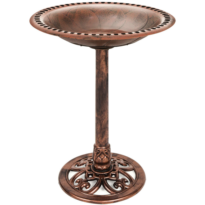 Stornfield | Garden Bird Bath with Fleur-de-Lis Decoration