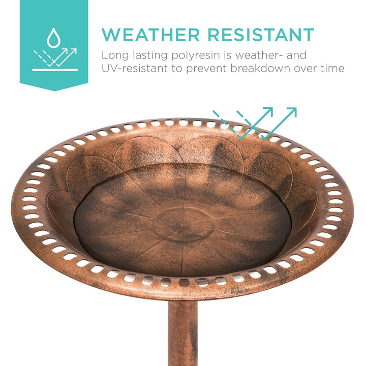 Stornfield | Garden Bird Bath with Fleur-de-Lis Decoration